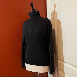 Icebreaker Men’s Body Fit 260 Black Merino Wool Quarter Zip Long Sleeve Shirt‎